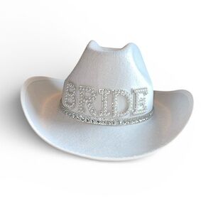 NWT Women’s Pearl Embellished White Bridal Cowboy Hat